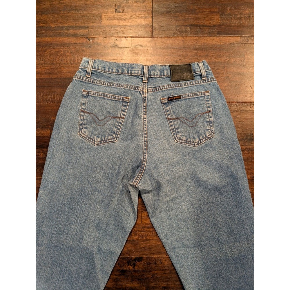 Vintage Harley Davidson Jeans Women 30x28 Light Blue Straight Leg High Rise - Picture 8 of 11